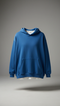 Metro blue oversized cotton-blend hoodie