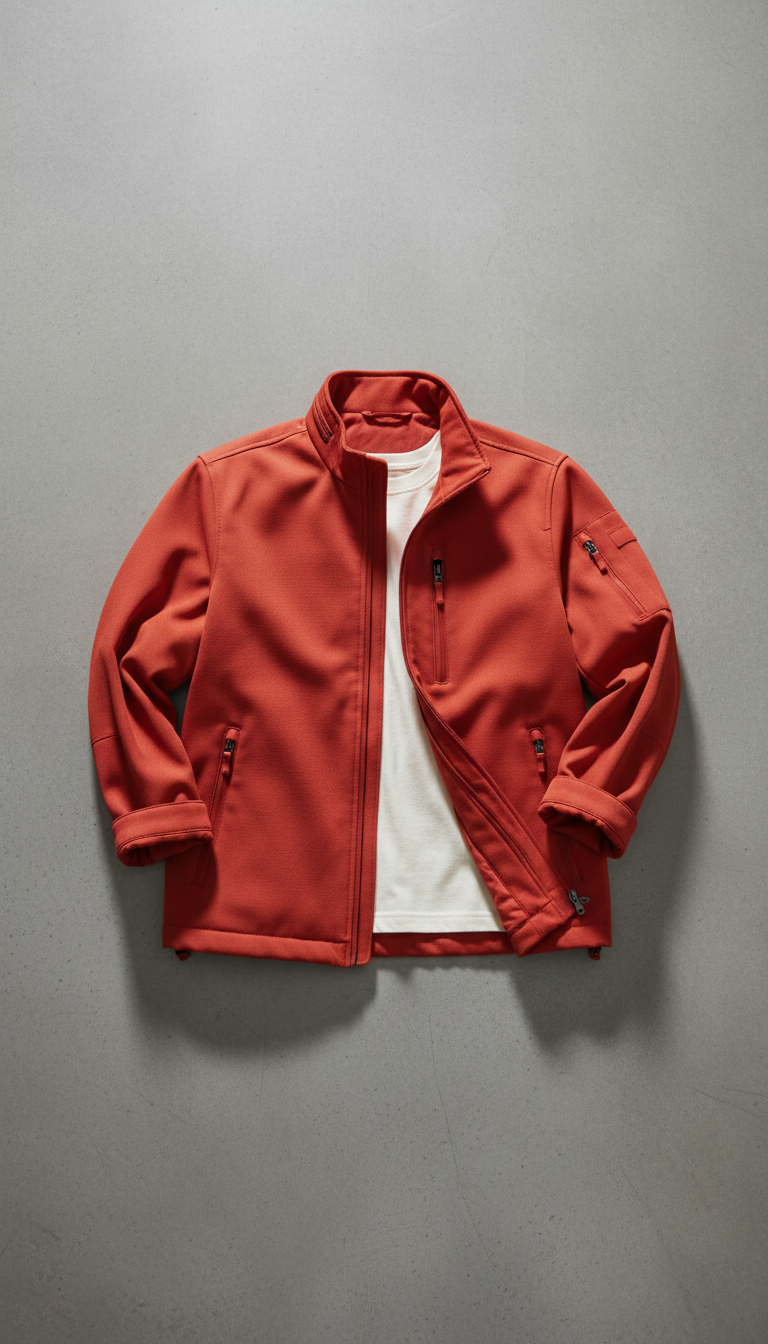 Brick red urban synthetic-blend jacket