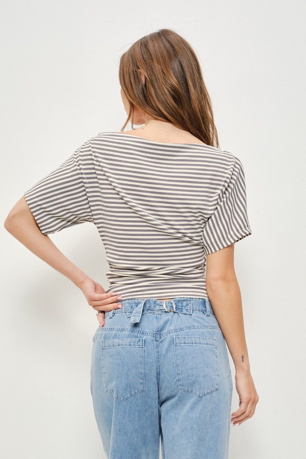 Striped Boat Neck Top
